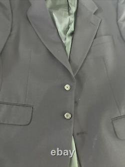 VINTAGE Burberry Men's Navy Blue Solid Wool Blazer 42R $1,895