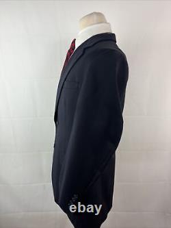 VINTAGE Burberry Men's Navy Blue Striped Wool Blazer 41R $1,495