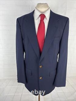 VINTAGE Burberrys Men's Navy Blue Solid Wool Blazer 42L $2,198