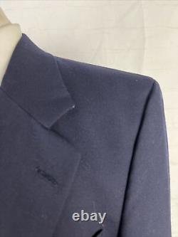 VINTAGE Burberrys Men's Navy Blue Solid Wool Blazer 42L $2,198