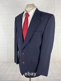 VINTAGE Burberrys Men's Navy Blue Solid Wool Blazer 42L $2,198