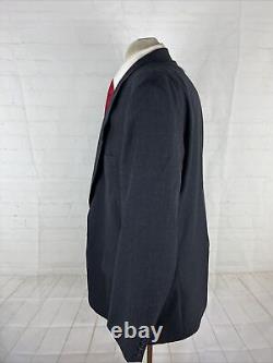 VINTAGE Chaps Ralph Lauren Mens Dark Gray/Navy Blue Striped Wool Blazer 46L $495