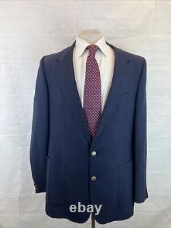 VINTAGE Lanvin Men's Navy Blue Solid Blazer 44L $2,195