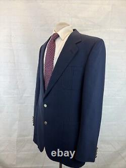 VINTAGE Lanvin Men's Navy Blue Solid Blazer 44L $2,195