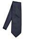 Vintage Mens Necktie Tie Solid Navy Monochromatic Textured Design 4.25 X 54.25 I