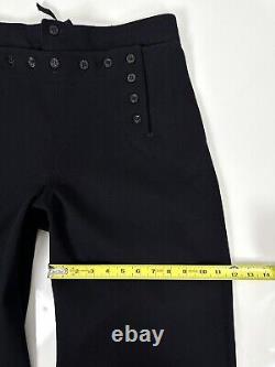 VINTAGE Naval Clothing Factory Pants Mens Black Wool US Navy Sailor Sz 32X30 EUC