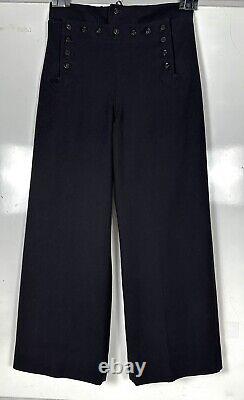 VINTAGE Naval Clothing Factory Pants Mens Black Wool US Navy Sailor Sz 32X30 EUC