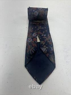 VINTAGE Valentino Men's Navy Blue Floral Silk Neck Tie $395