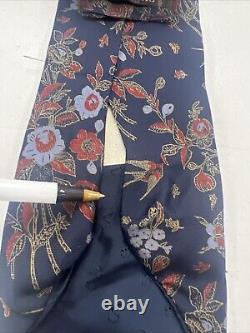 VINTAGE Valentino Men's Navy Blue Floral Silk Neck Tie $395