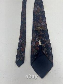 VINTAGE Valentino Men's Navy Blue Floral Silk Neck Tie $395