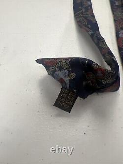 VINTAGE Valentino Men's Navy Blue Floral Silk Neck Tie $395