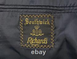 VTG 44 L Southwick Clothes 100 % Wool Navy Blue Gold Button Blazer Made USA