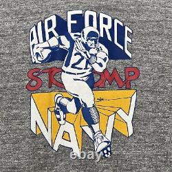 VTG 70s Mens Russell Athletic Air Force Stomps Navy Football Gray T-Shirt Large