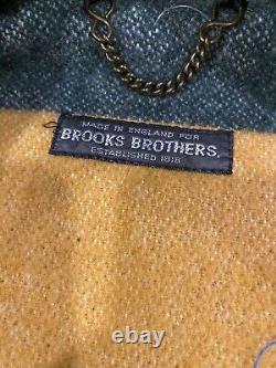 VTG Brooks Brothers Navy Blue Wool Toggle Lined Duffle Made England Size Medium