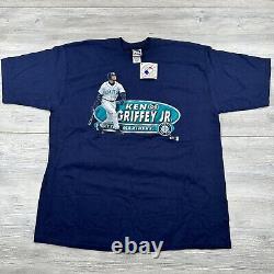 VTG Ken Griffey Jr Shirt Mens 2XL XXL Navy Blue Mariners Y2K Pro Player NWT