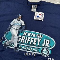 VTG Ken Griffey Jr Shirt Mens 2XL XXL Navy Blue Mariners Y2K Pro Player NWT