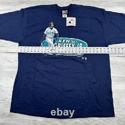 VTG Ken Griffey Jr Shirt Mens 2XL XXL Navy Blue Mariners Y2K Pro Player NWT