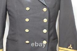 VTG Mens Norwegian Navy Blue Military Wool Double Breasted Blazer 38 gold button