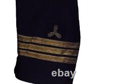 VTG Mens Norwegian Navy Blue Military Wool Double Breasted Blazer 38 gold button