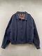 Vtg Woolrich Men's Full Zip Up Navy Blue Wool Jacket Flannel Lined Usa Made Sz L