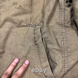 Vintage 1950's N-1 USN Deck Jacket Size XL Sherpa Lined Army Green