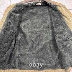 Vintage 1950's N-1 USN Deck Jacket Size XL Sherpa Lined Army Green