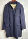 Vintage 1960s Coat Mens L Wool Navy Blue Hooded Sherpa Lined Military Campus