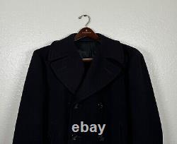 Vintage 1967 US Navy Issued Mens Kersey Pea Coat Dale Fashions Wool 60s Era 40R