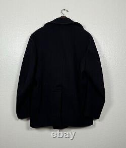 Vintage 1967 US Navy Issued Mens Kersey Pea Coat Dale Fashions Wool 60s Era 40R