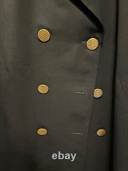 Vintage 1970s Men's Aquascutum Double Breasted Coat Navy Blue 42 Regular