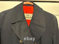 Vintage 1970s Men's Aquascutum Double Breasted Coat Navy Blue 42 Regular