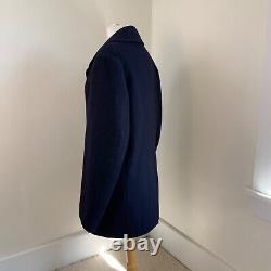 Vintage 1973 US Navy Men's Pea Coat Wool Blue Size 40L M L Immaculate Military