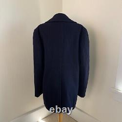 Vintage 1973 US Navy Men's Pea Coat Wool Blue Size 40L M L Immaculate Military