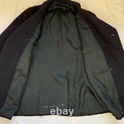 Vintage 1973 US Navy Men's Pea Coat Wool Blue Size 40L M L Immaculate Military