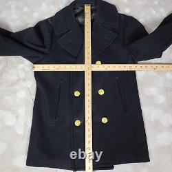 Vintage 1977 NAVY Men's Officer Reefer Wool Peacoat 36 Short