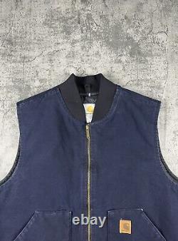 Vintage 1990's Navy Blue Quilted Lined Carhartt Vest