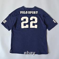 Vintage 1990s POLO SPORT navy jersey knit football shirt L