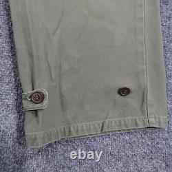 Vintage 40s WW2 Pants Men 38x34 OD Military US Army Trouser Button Fly 10037