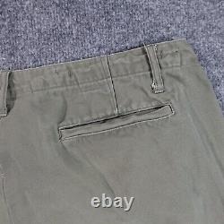 Vintage 40s WW2 Pants Men 38x34 OD Military US Army Trouser Button Fly 10037