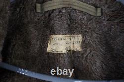 Vintage 40s WWII Mens 42 US Navy Stencil N-1 Alpaca Lined Deck Jacket Green USA