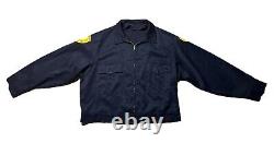 Vintage 60s Navy Blue Uniform Work Wear Jacket North Carolina Police Mens XL HTF