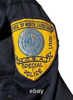Vintage 60s Navy Blue Uniform Work Wear Jacket North Carolina Police Mens XL HTF