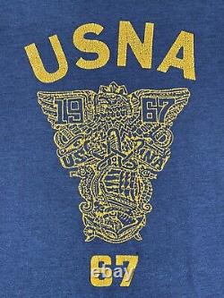 Vintage 60s T Shirt Military USNA USA Navy Naval Academy 1967 Single Stitch M/L