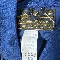 Vintage 70s 80s Eddie Bauer Mens Puffer Down Vest Full Zip Navy Blue Size 48 NWT