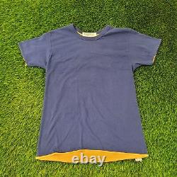Vintage 80s Champion Reversible Two-Toned Shirt S/M 18x27 Navy-Blue Yellow USA
