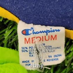 Vintage 80s Champion Reversible Two-Toned Shirt S/M 18x27 Navy-Blue Yellow USA
