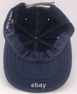 Vintage 90s 1996 Yacht Polo Sport Ralph Lauren Challenge 6 Panel Navy Hat 12 M