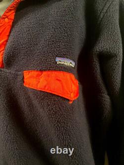 Vintage 90s Patagonia Snap-T Pullover Fleece Jacket Mens Size L Navy Red Green