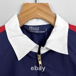 Vintage 90s Polo Ralph Lauren P Wing Collar Jacket Navy Blue Size Medium