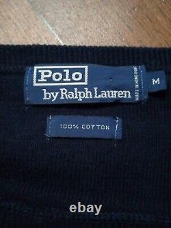 Vintage 90s Ralph Lauren Polo Sportsman Ducks Sweater Size M Medium Navy Blue